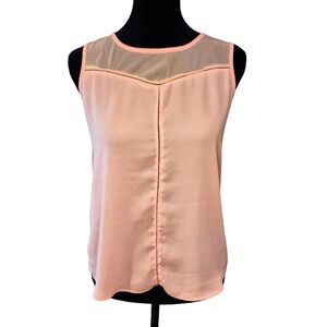 a.n.a. Peach Blush Sleeveless Chiffon Blouse | Women’s XS